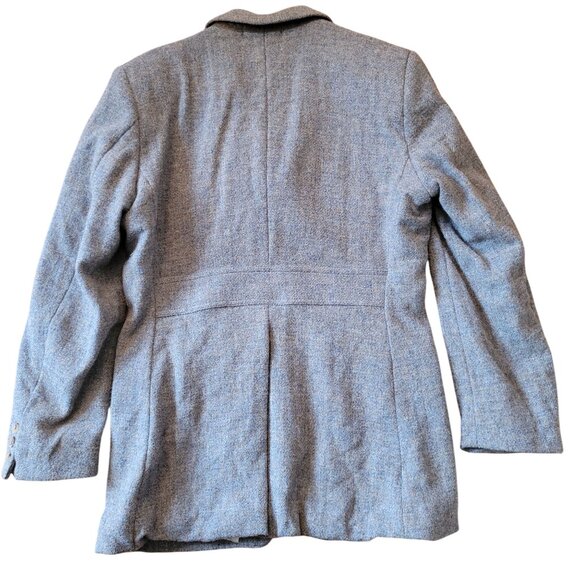Harris Tweed Tailored Jacket Bookster Wool Gray England Classic Blazer Sport Coa - Picture 4 of 13